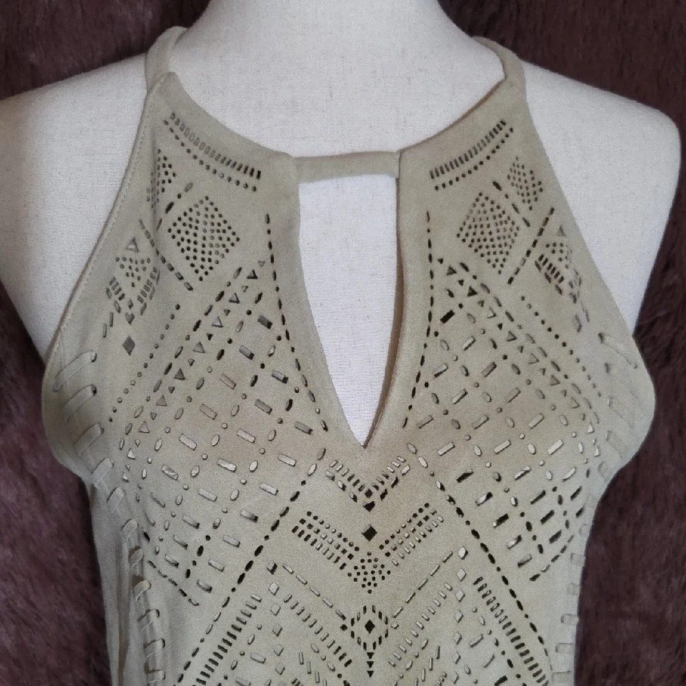 Parker Leather Laser Cut Fringe Dress - Picture 2 of 10